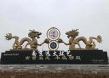 滁州市明光紫阳中心村水泥双龙雕塑